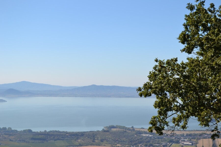 Blick auf den Trasimeno See vom, Ferienhaus in Umbrien der Casa Bramasole