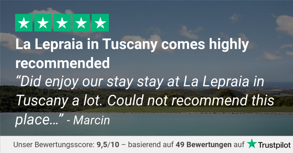 Trustpilot Review zur Ferienvilla La Lepraia