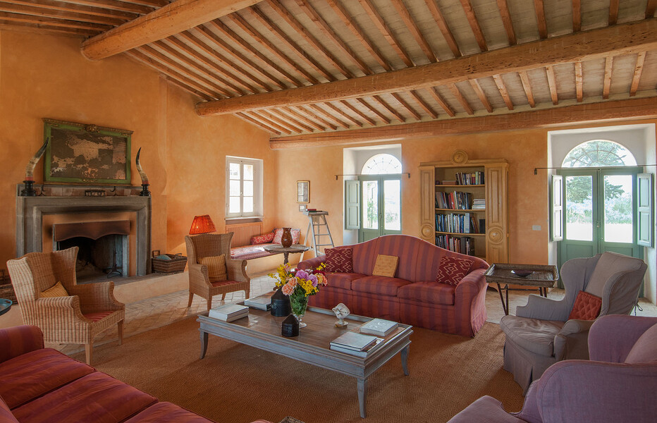 Elegantes Wohnzimmer im Ferienhaus Lavacchio bei Montalcino