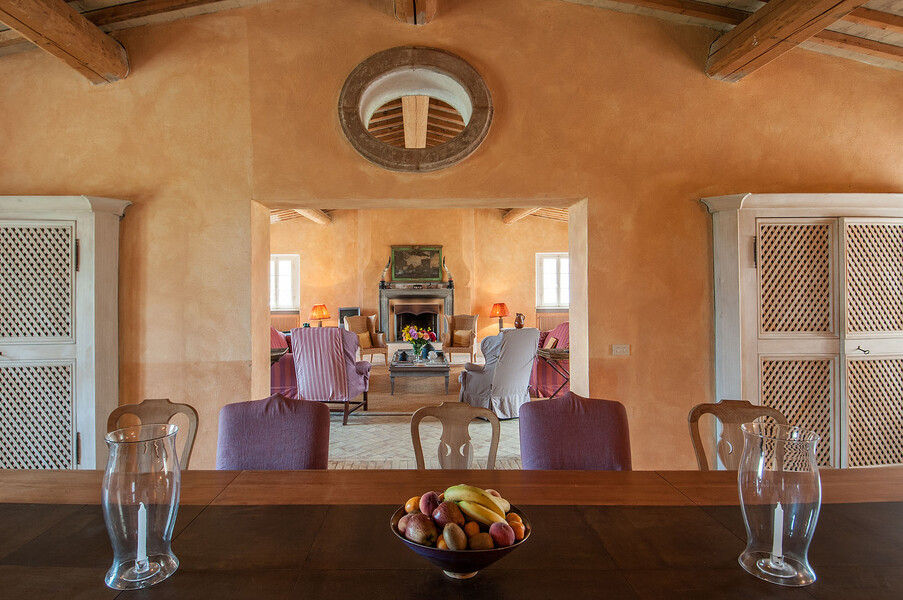 Elegantes Esszimmer in der Ferienvilla Lavacchio bei Siena Toskana