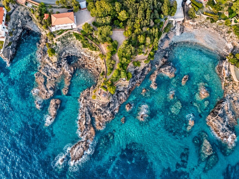 roc villa castiglioncello tuscany -  vista aerea .
